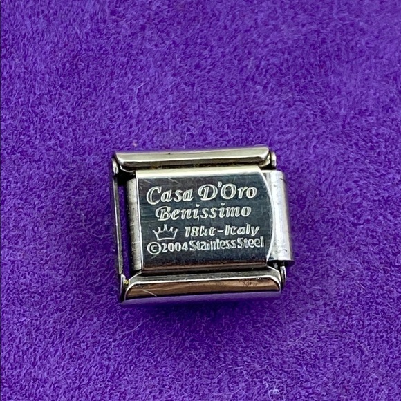 💛 Y2K Cass D’oro 18k Gold & Stainless Steel Pink Baby Feet Link Charm - Picture 2 of 2